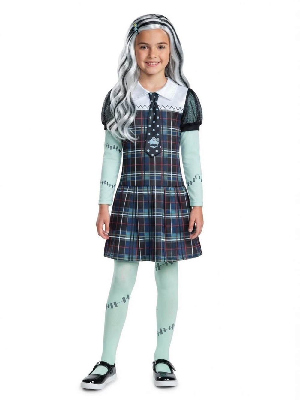 Girls costume - Monster High Frankie Stein dress + tights Size Large 10-12